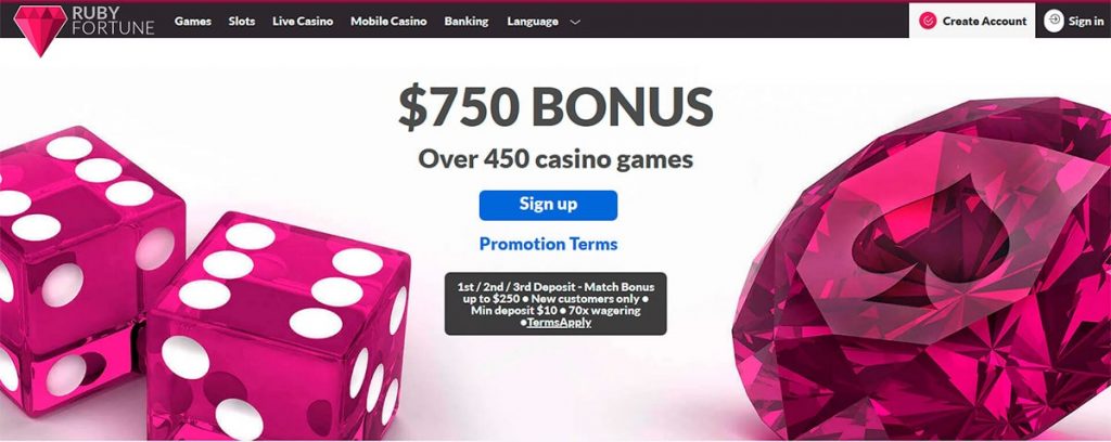 Bakarat online Ruby Fortune Casino