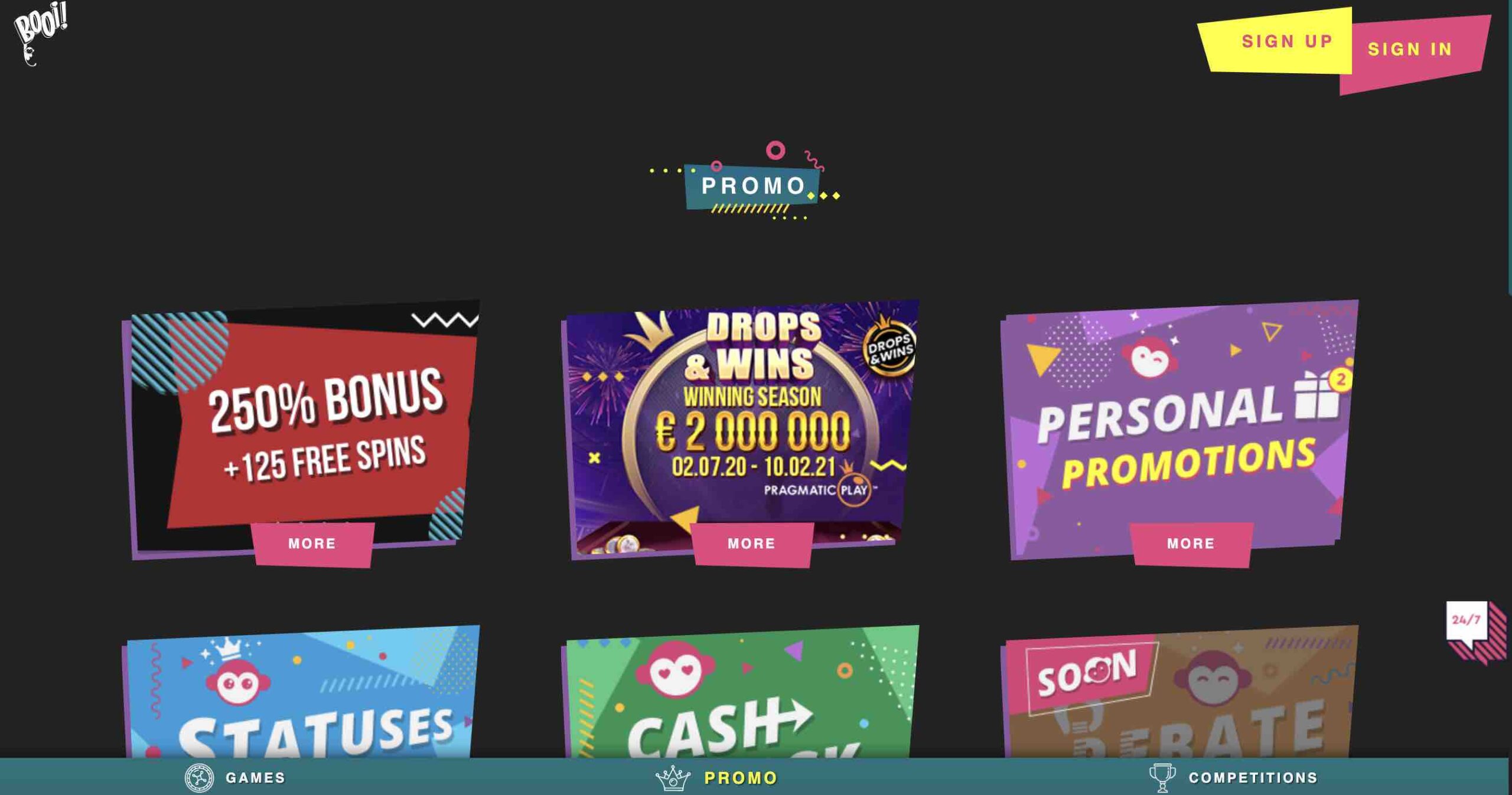 Tiền thưởng và khuyến mãi của Booi Casino