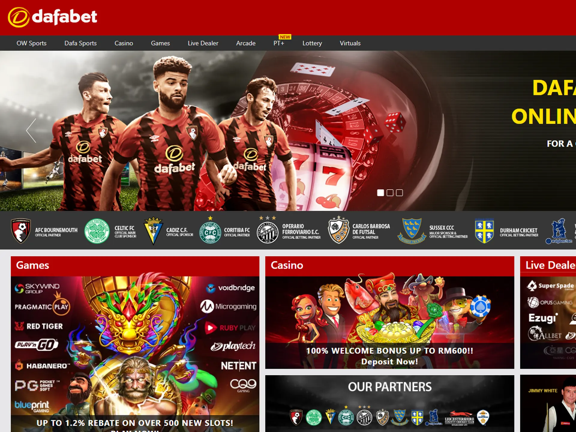 Interfaz del Casino DafaBet